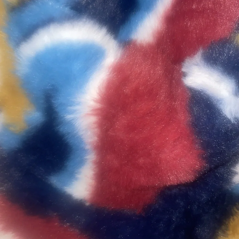 Y2k revival Fuzzy art bucket hat multi colored one sized microfiber